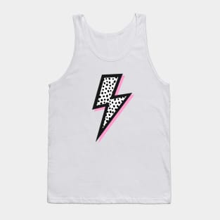 Dalmatian Spots, Black and Pink, Lightning Bolts Tank Top